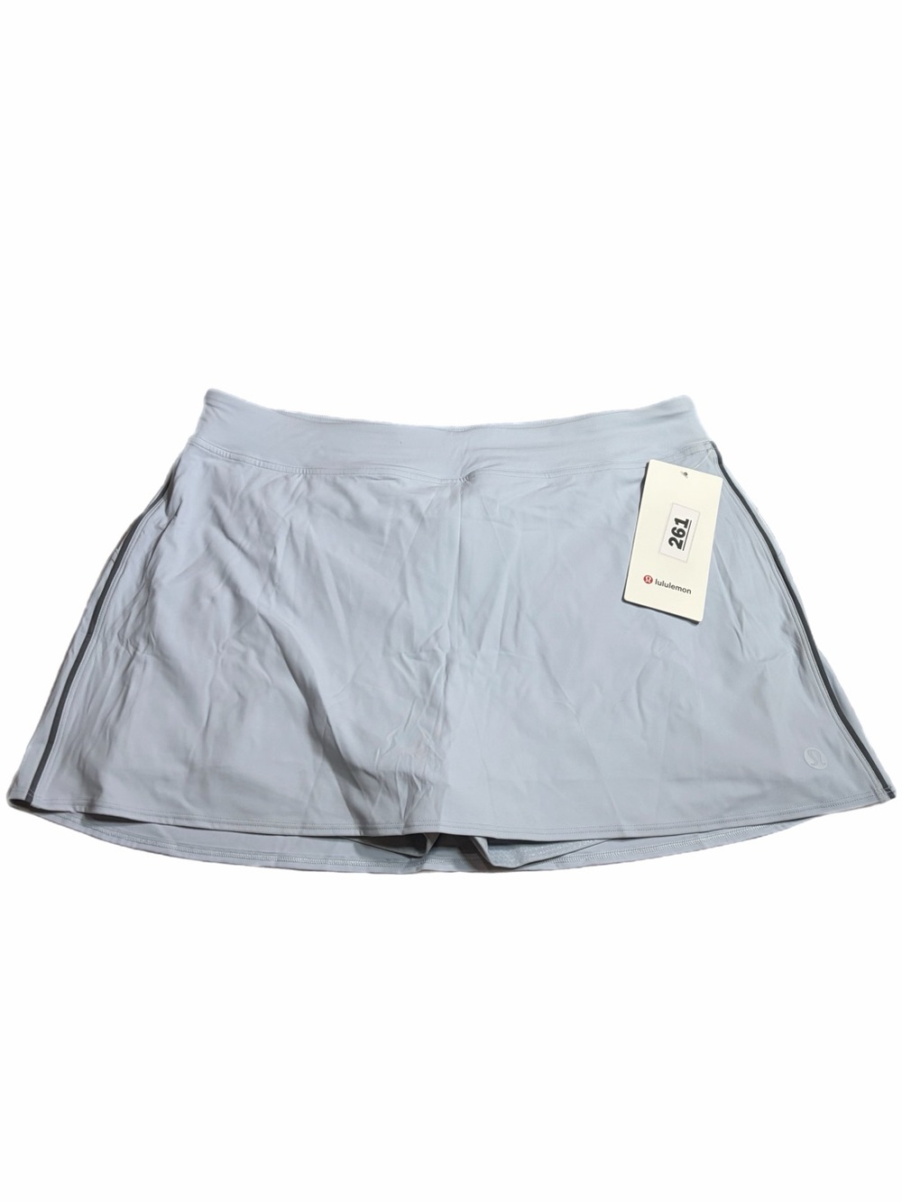 NWT Lululemon High-Rise Lined Mini Skirt *Stripe (Starch Blue/Solar Grey) XL